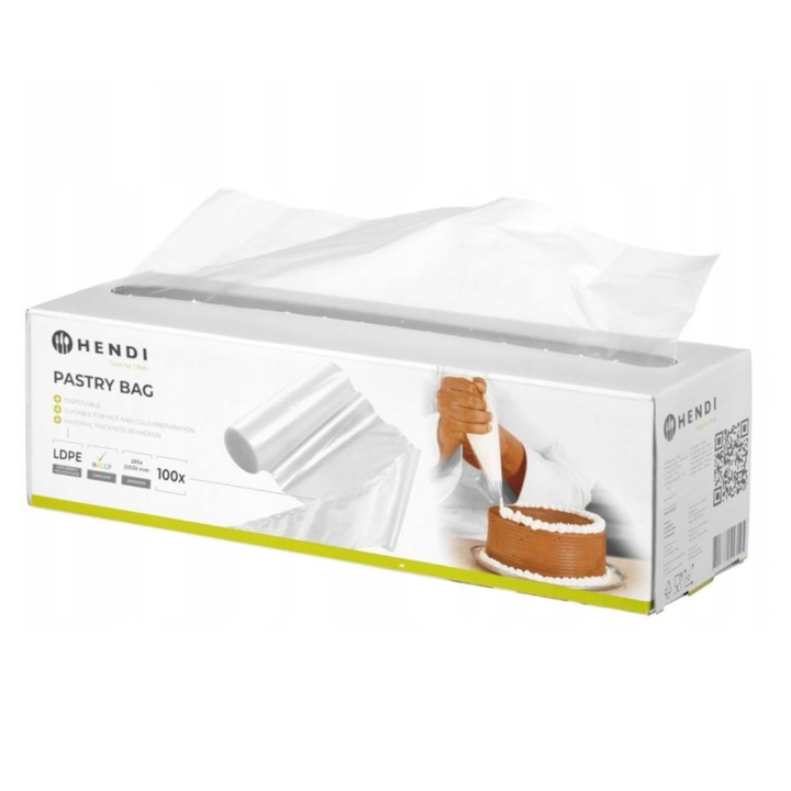 Worki do szprycowania Jednorazowe HENDI przezroczysty 100 szt. DUŻE 53x28cm