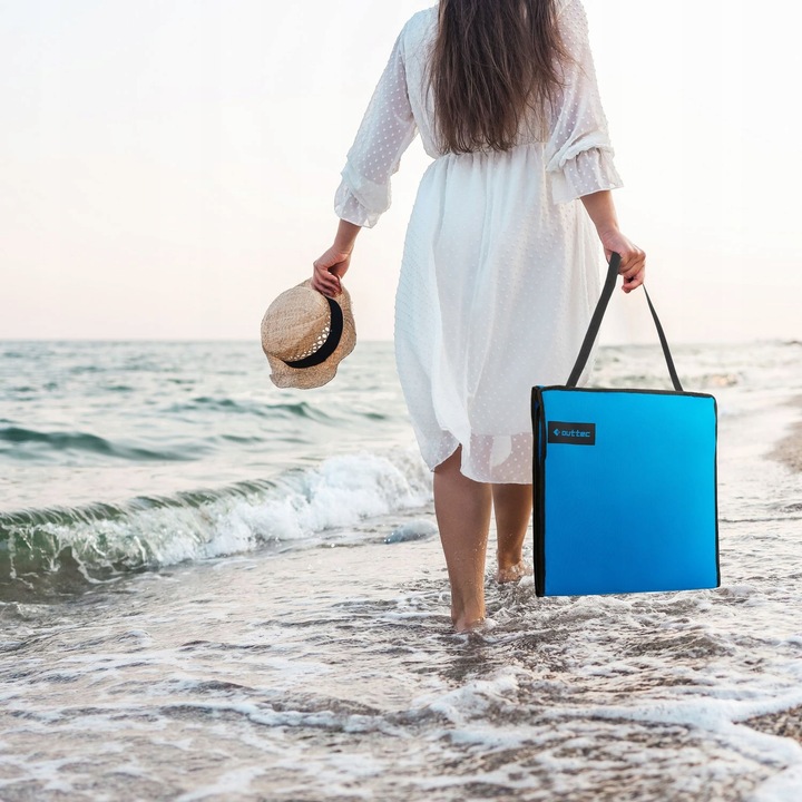 MATA PLAŻOWA Z OPARCIEM REGULOWANY LEŻAK PLAŻOWY SKŁADANY OUTTEC