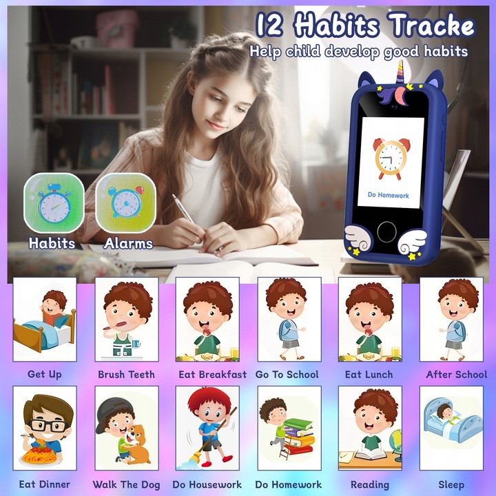 ZABAWKOWY SMARTFON DOTYKOWY EKRAN DOTYKOWY Z ODTWARZACZEM MUZYKI PODWÓJNY