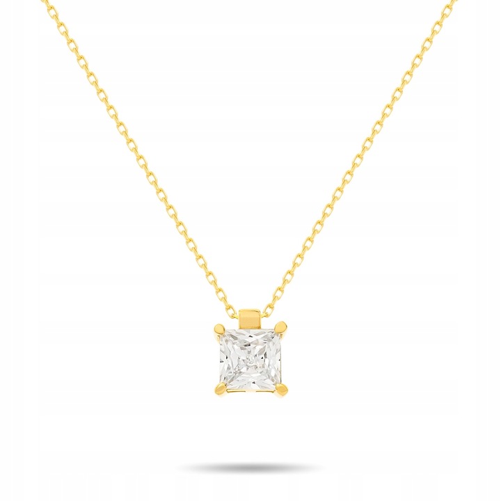 Złoty łańcuszek z pojedynczą białą cyrkonią - pr. 585