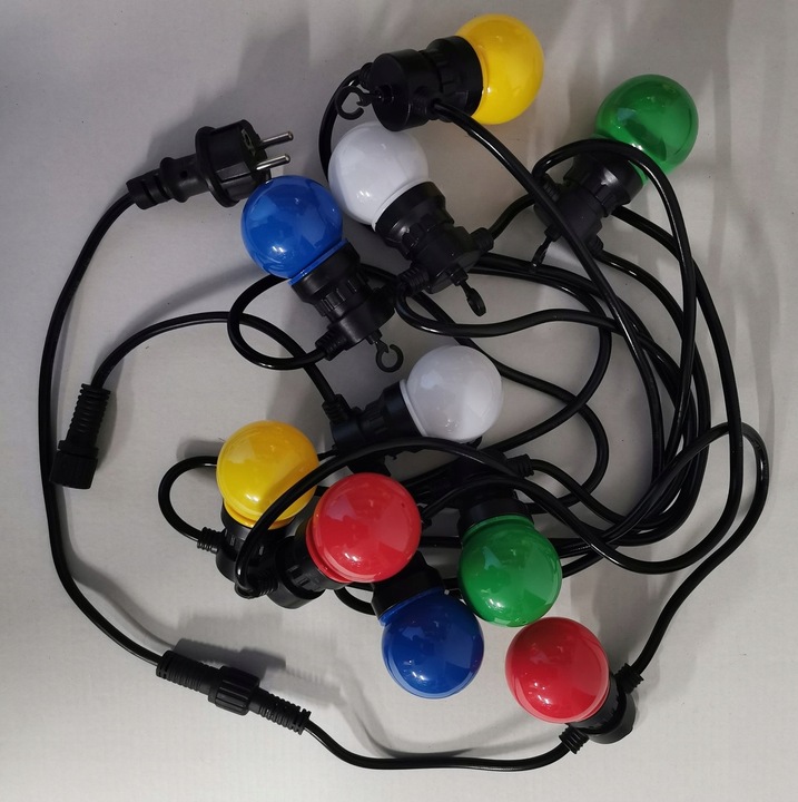 LAMPKI CHOINKOWE KULE DUŻE 10 led lampiony bombki z łączeniem kolorowe 5 cm