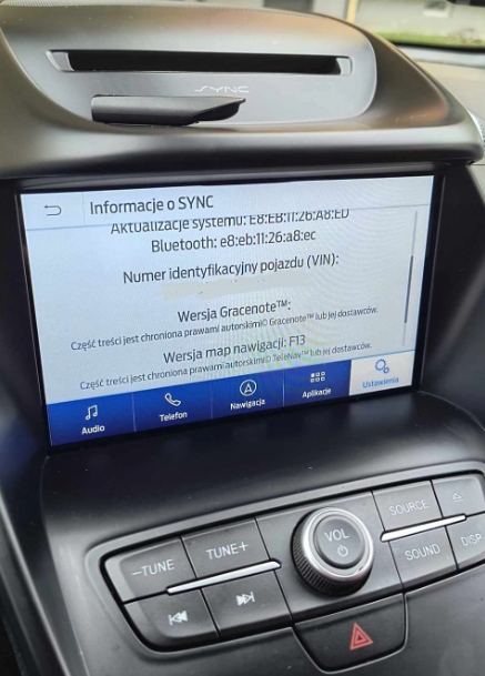 MAPA AKTUALIZACJA DO NAWIGACJI GPS FORD SYNC3 EUROPA F13 2024/2025