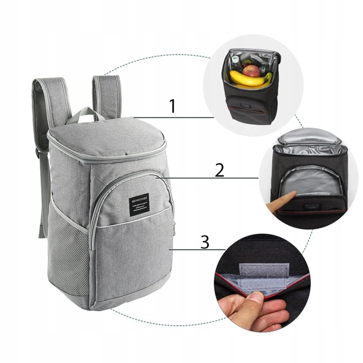 PLECAK TERMICZNY TERMOIZOLACYJNY TURYSTYCZNY TORBA PODRÓŻNA LODÓWKA PLAŻOWA