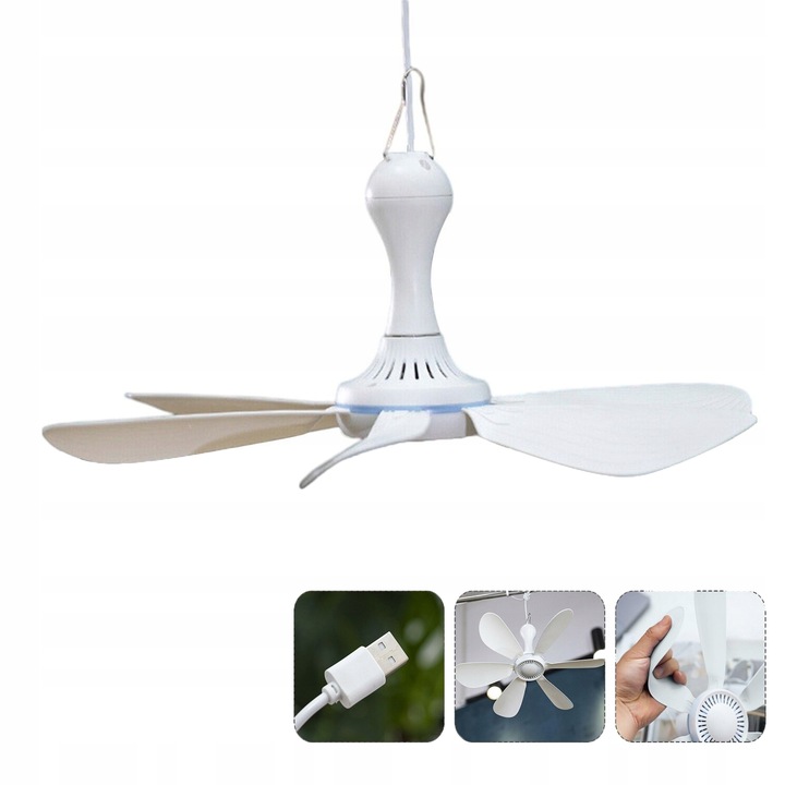 WENTYLATOR SUFITOWY WIATRAKIEM WIATRAK 42CM CHŁODNICĄ POWIETRZA 6-ŁOPATKOWY