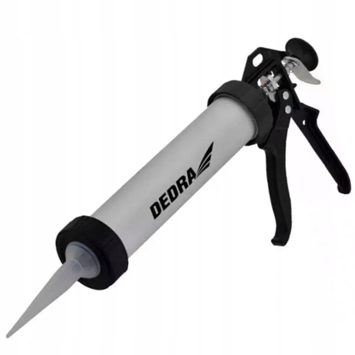 DEDRA WYCISKACZ PISTOLET DO SILIKONU MAS TUBOWY 600ML ALUMINIOWY 1201-11