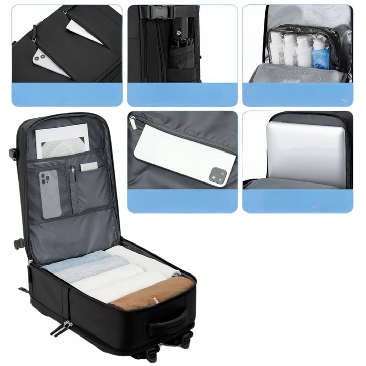 Plecak turystyczny 20-40 l czarny plecak szkolny