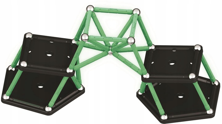 Klocki magnetyczne Geomag Glow Recycled 60el. 60