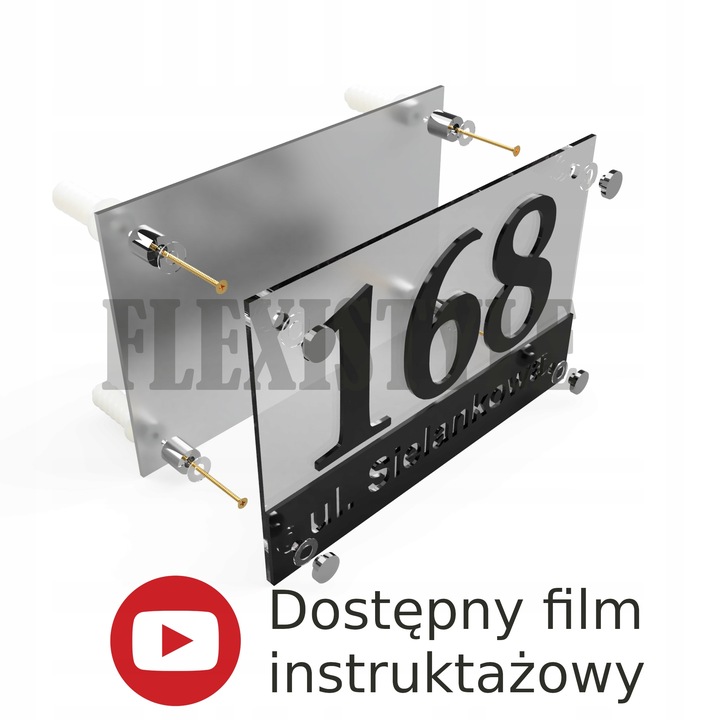 Tabliczka tablica adresowa numerem domu na dom 3d