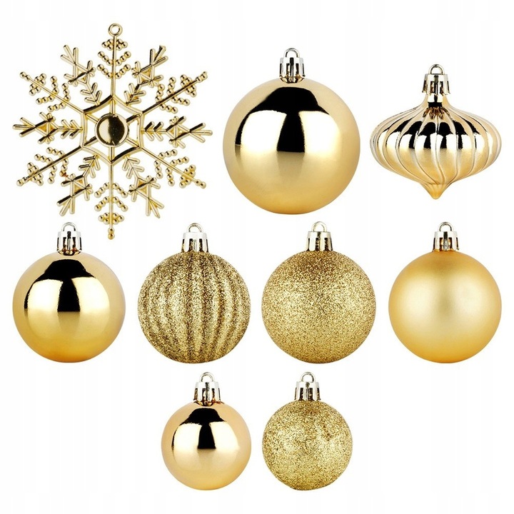 40x Bombki CHOINKOWE świąteczne nietłukące ZŁOTE zestaw bombek na choinkę