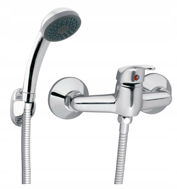 BATERIA PRYSZNICOWA WANNOWA NATRYSKOWA ŚCIENNA DO KABINY UCHWYT WĄŻ ZESTAW