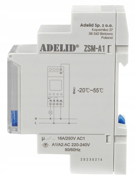 Zegar Astronomiczny Jednokanałowy Programator Czasowy 230V AC