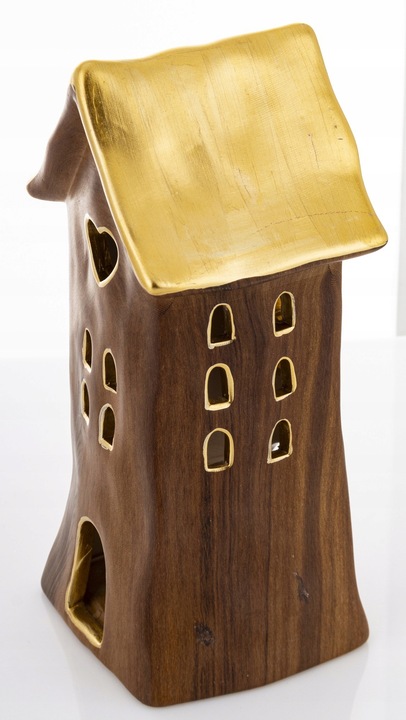 DOMEK 21x10 CM NA TEALIGHT LAMPION CERAMICZNY ŚWIĄTECZNY PREZENT NA ŚWIĘTA