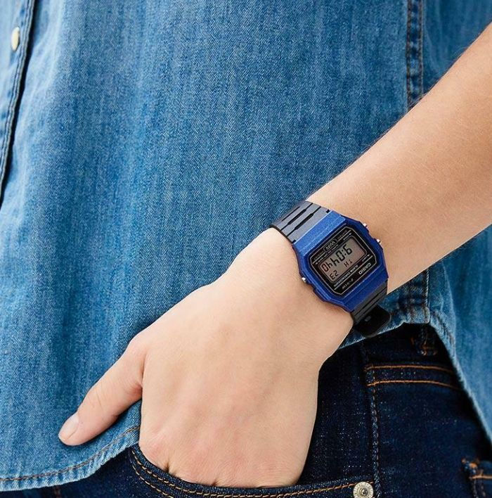 CYFROWY KLASYK ZEGAREK CASIO F-91WM-2A W RETRO STYLU LED ALARM DATA +BOX