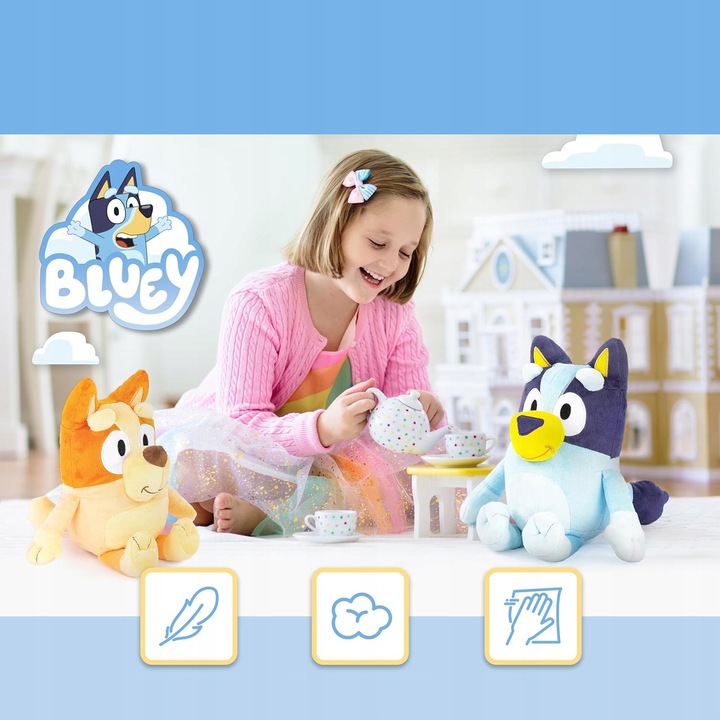 2-PAK PLUSZOWA PRZYTULANKA MIĘKKA ZABAWKA BLUEY DLA CHŁOPCÓW I DZIEWCZYNEK