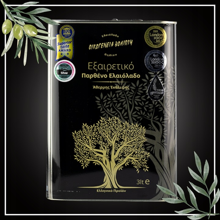 Oliwa z Oliwek GRECKA Extra Virgin 3l NIEFILTROWANA jakość ŚWIEŻY ZB. 24/25