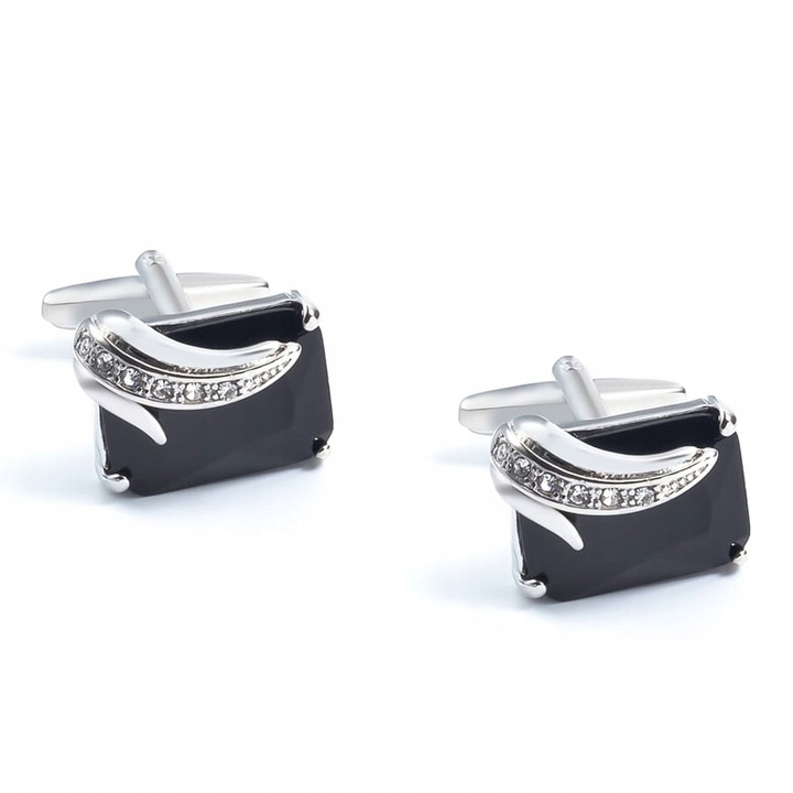 Spinki Do Mankietów Damskie Srebrne Z Cyrkoniami