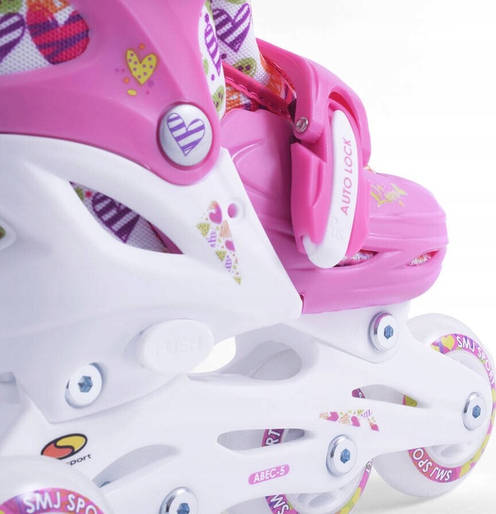 2W1 WROTKO-ROLKI WROTKI ŁYŻWOROLKI REGULOWANE COMBO HEARTS r 26-29