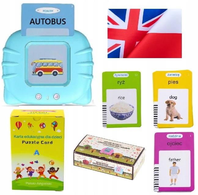 CZYTNIK DO NAUKI SŁÓWEK POLSKO ANGIELSKI 448 SŁÓW ZESTAW XL EDUKACYJNA USB