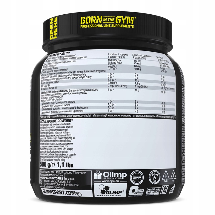 Olimp BCAA Xplode Powder 500g smak pomarańczowy