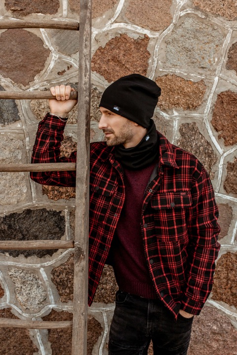 Czapka zimowa męska na polarze Czarna