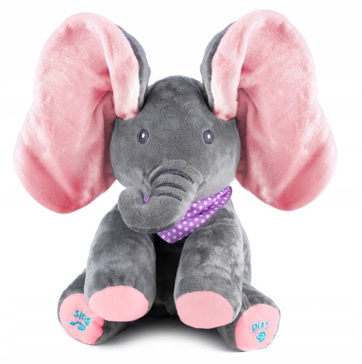 Słoń Pluszak Peek-A-Boo Zabawa W Chowanego Dla Dzieci Interaktywna Prezent