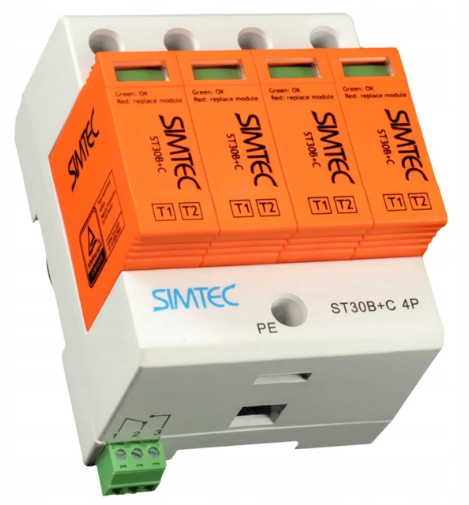 Ogranicznik przepięć warystorowy typ 1+2 4P 230V IP20 Simet 85201010