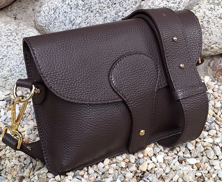 Torebka włoska nerka listonoszka MAXI DUŻA WERSJA zamek Vera Pelle