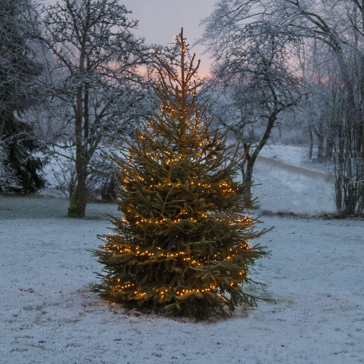 Lampki choinkowe LED zewnętrzne białe ciepłe DŁUGIE 24 m gęste 1200 diod