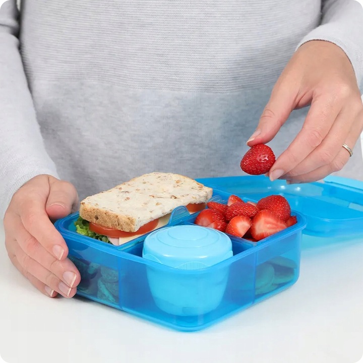 LUNCH BOX ŚNIADANIÓWKA SISTEMA POJEMNIK BOX BENTO 1250ml Z PRZEGRÓDKAMI SOS