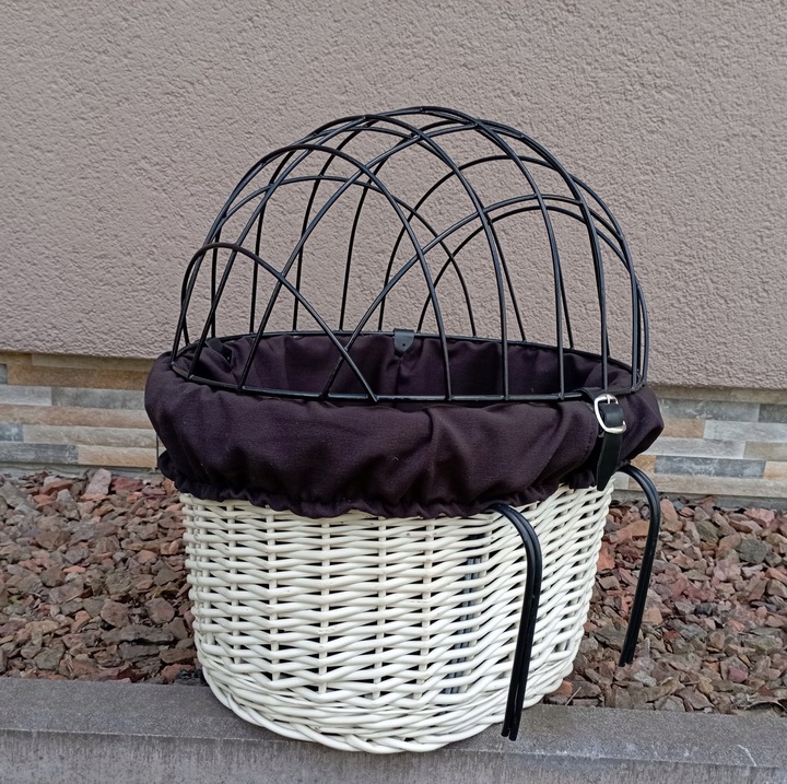 Koszyk wiklinowy na Rower z wkładem i poduszką Transporter dla PSA do 10kg