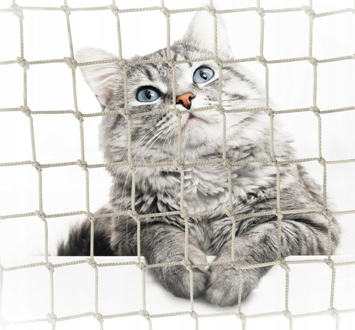 ZESTAW SIATKA NA BALKON DLA KOTA 6x2 BEZ WIERCENIA MARKA BEZPIECZNE KOTY