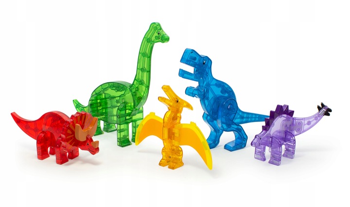 MAGNA TILES Zestaw Dino Klocki Magnetyczne Dinozaury 5 elementów