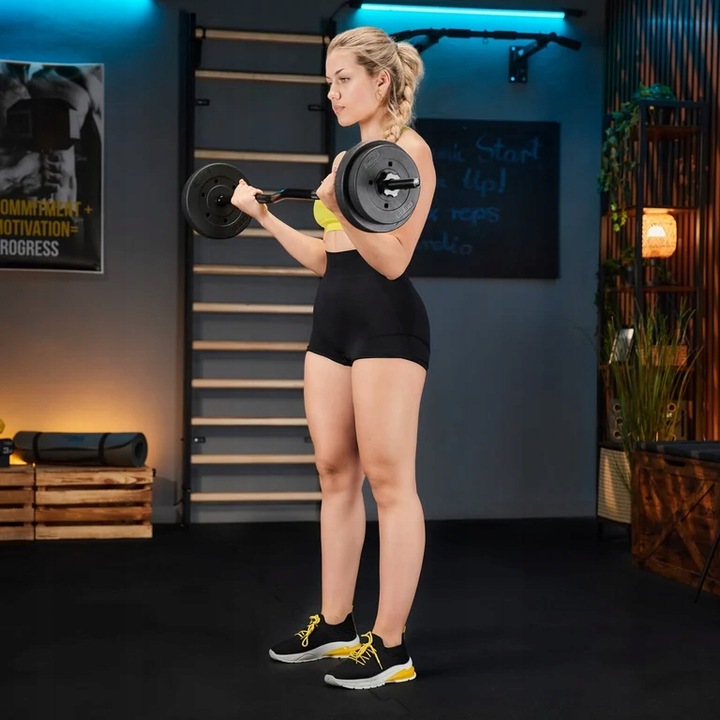 Gryf lekko łamany sztanga 120 cm 25 mm stalowy do ćwiczeń Trex Sport