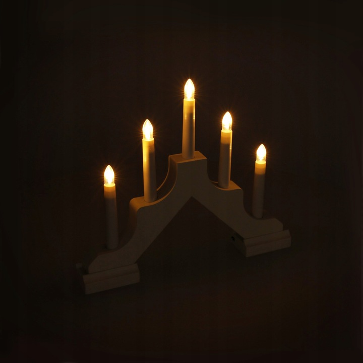 ŚWIECZNIK ADWENTOWY 5 LED ŚWIĄTECZNY LATARENKA Z TIMEREM NA BATERIE