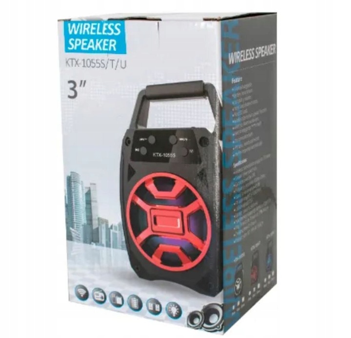 GŁOŚNIK BEZPRZEWODOWY BLUETOOTH RED