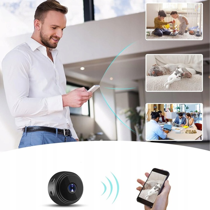MINI KAMERA WIFI SZPIEGOWSKA IP SMART FULL HD MONITORING BEZPRZEWODOWA A9