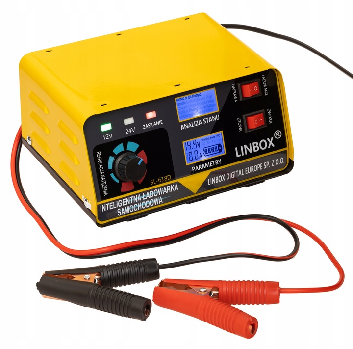 PROSTOWNIK SAMOCHODOWY DO AKUMULATORÓW 24V 12V 20A POLSKIE MENU