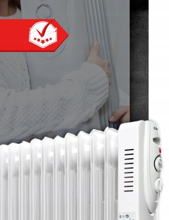 Grzejnik Elektryczny Olejowy Szybko Grzeje 2500W Energooszczędny MOCNY