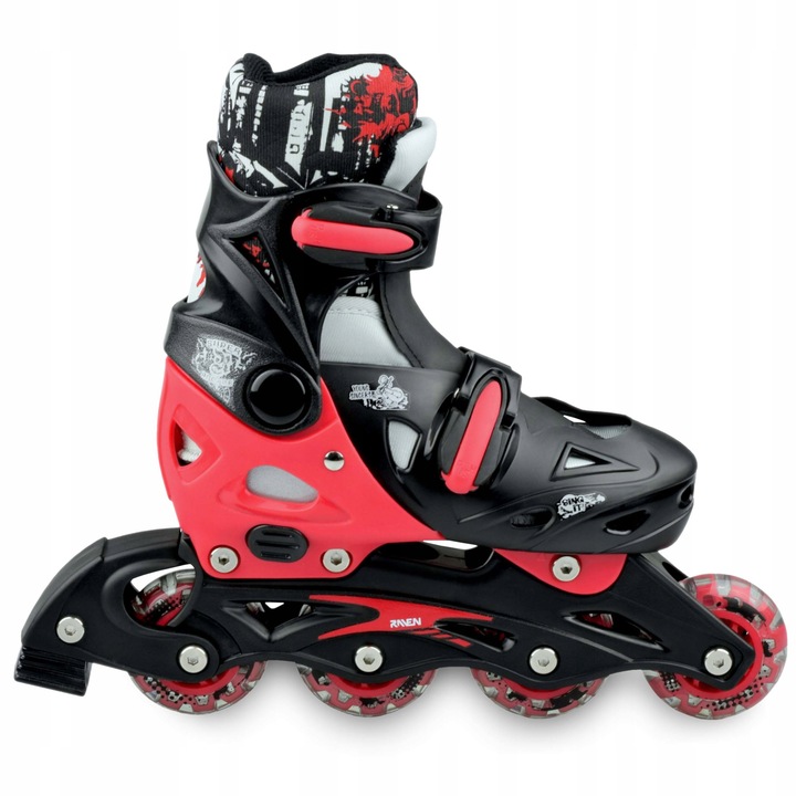 Rolko-Wrotki 3w1 Regulowane RAVEN Singer Black/Red 37-40