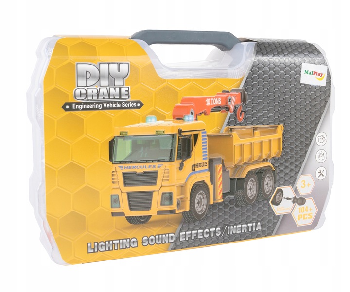 DZWIG AUTO DO SKRĘCANIA MONTAŻU MAŁY MAJSTERKOWICZ W WALIZCE DLA DZIECI