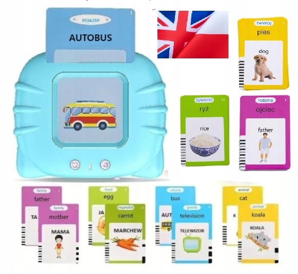 CZYTNIK DO NAUKI SŁÓWEK POLSKO ANGIELSKI 224 SŁÓW ZESTAW XL EDUKACYJNA USB