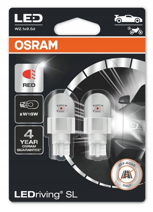 Osram żarówka Led Premium New W16W Czerwona