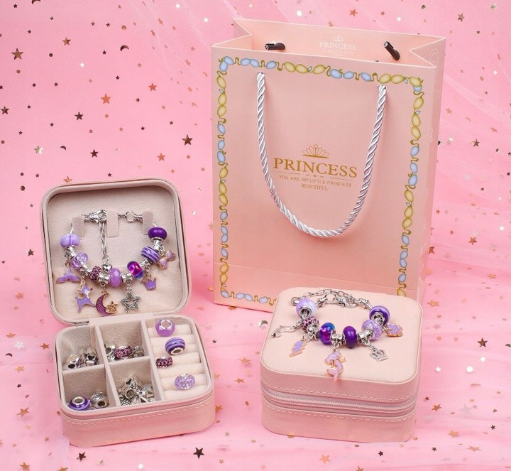 ZESTAW DO ROBIENIA NASZYJNIKÓW BRANSOLETEK KREATYWNY PREZENT DLA DZIECI