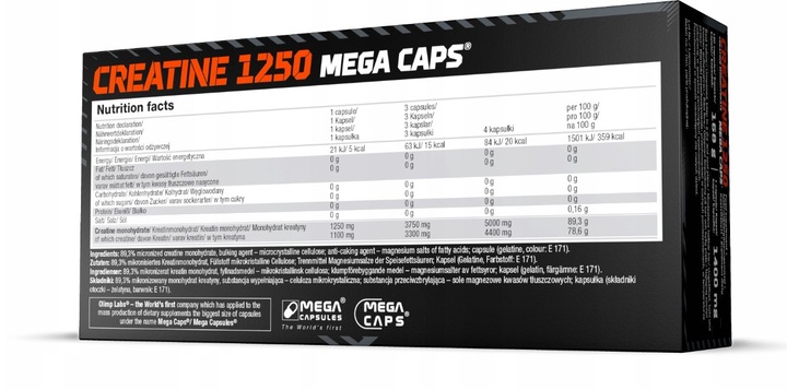 KREATYNA OLIMP W TABLETKACH (CREATINE 1250) - 120 TABLETEK MONOHYDRAT