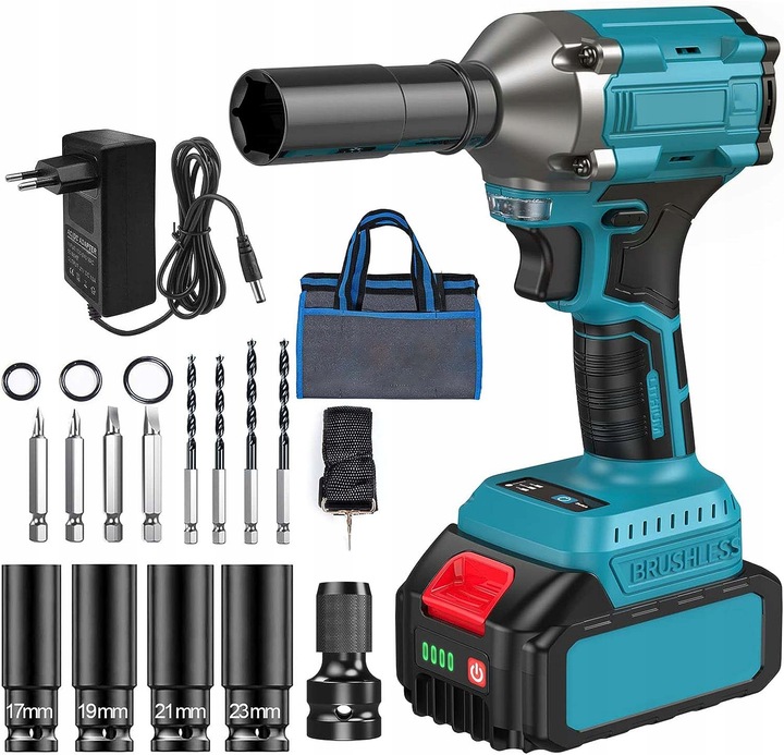 Wkrętarka Udarowa 21V 4000mAh z LED i Automatycznym Stopem