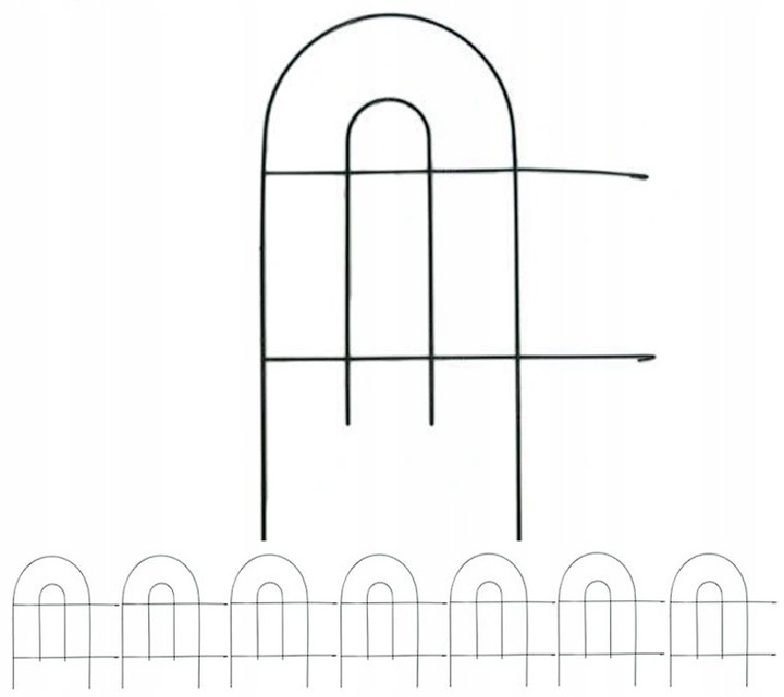 Metalowy Płotek Ogrodowy 61x305cm Ogrodzeniowy Płot Mały Niski Dekoracyjne