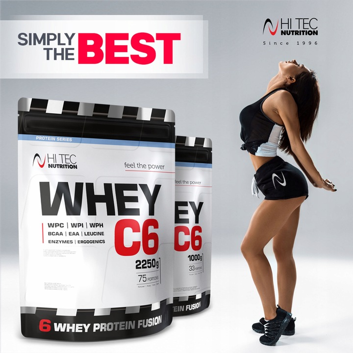 HI TEC Whey C-6- 1000 g BIAŁKO IZOLAT WPI WPH WPC