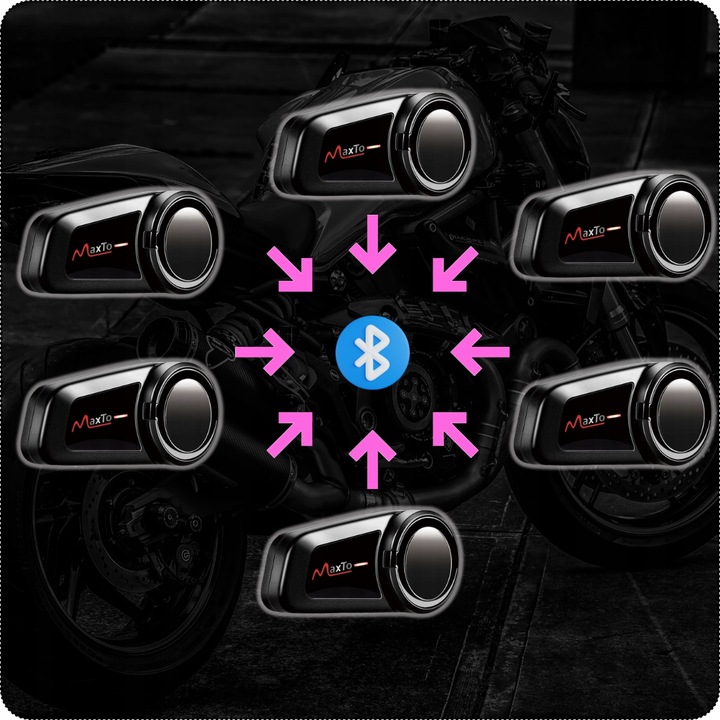 INTERKOM MOTOCYKLOWY BLUTOOTH MAXTO M2 POLSKI LEKTOR