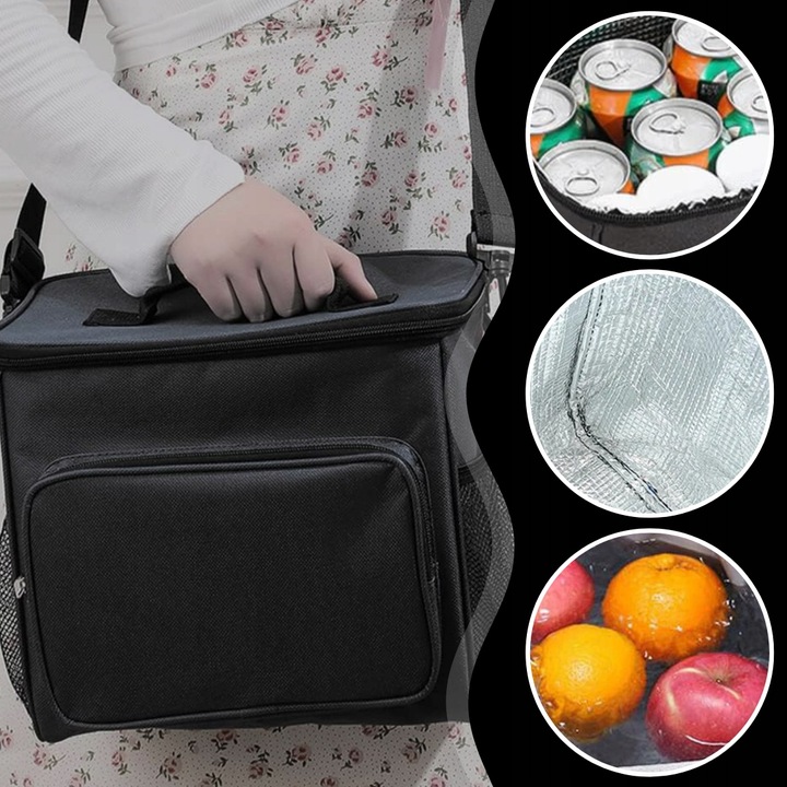 Termiczna LUNCH BOX Torba na napoje jedzenie Śniadanie podróżna duża