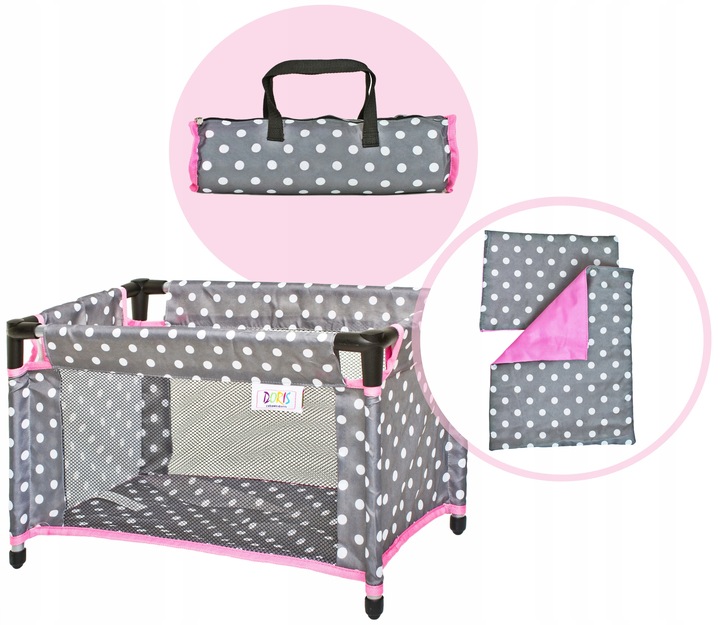 Wózek dla lalek 3w1 ZESTAW XXL -NOSIDŁO ŁÓŻECZKO POŚCIEL TORBA PRZEWIJAK